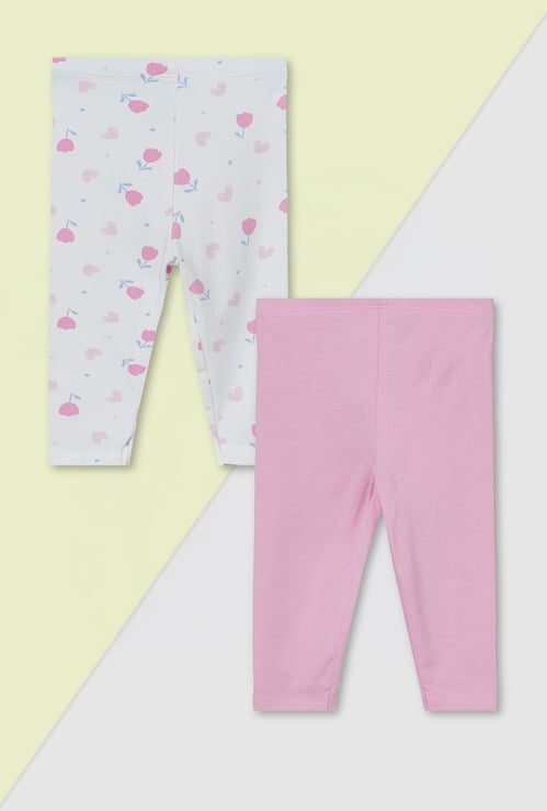 Girls Printed Leggings - Pack of 2