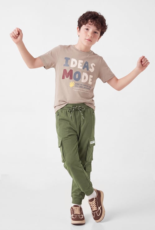Boys Solid Cargo Joggers