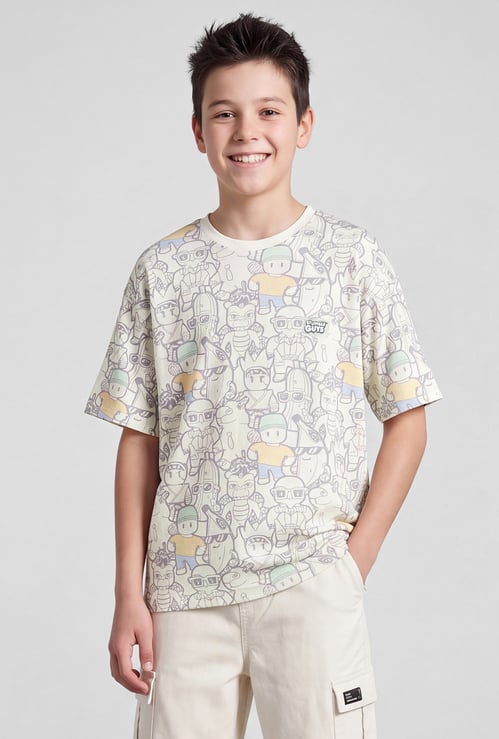 Boys Oversized Stumble Guys Printed T-shirt