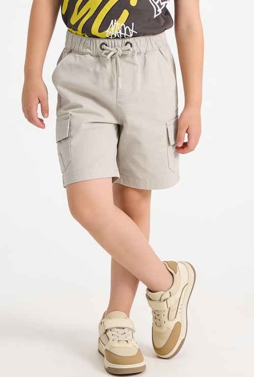 Boys Solid Cargo Shorts