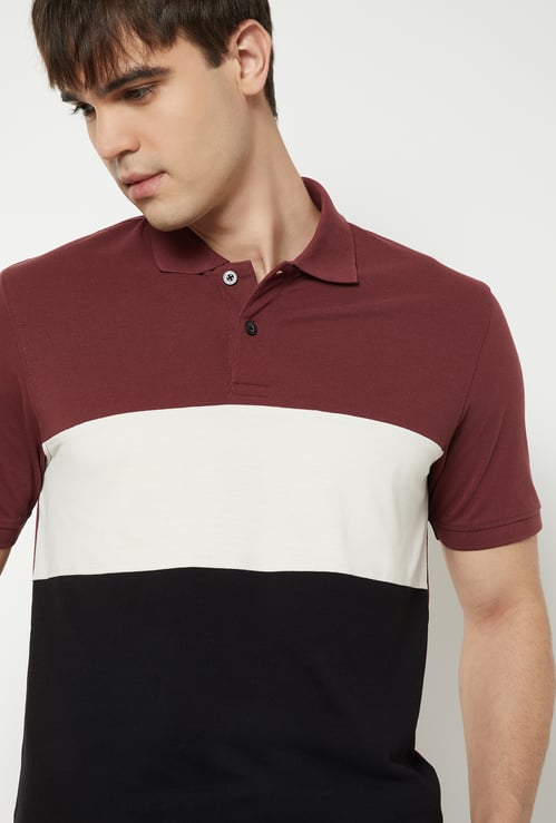 Men Colourblock Polo T-shirt