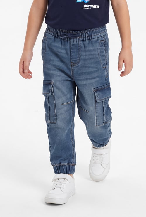 Boys Mid-Wash Cargo Joggers