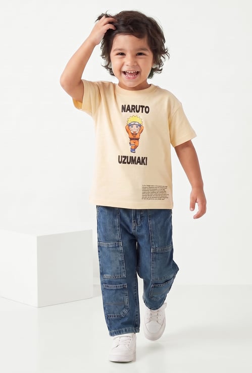 Boys Solid Baggy Fit Jeans