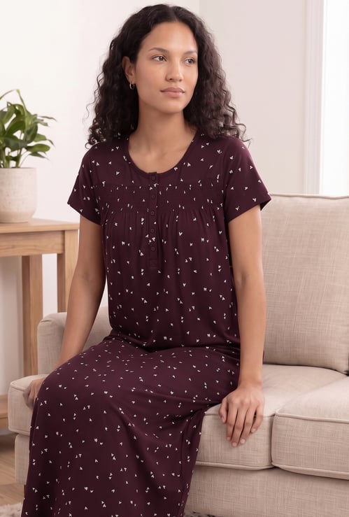 Women Floral Print Nightgown