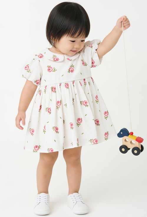 Girls Floral Print Dress