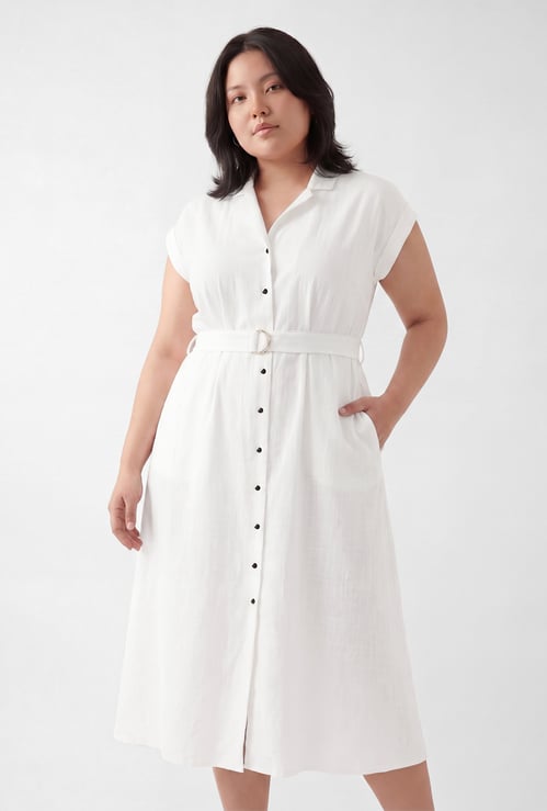 Women Solid Midi Dress