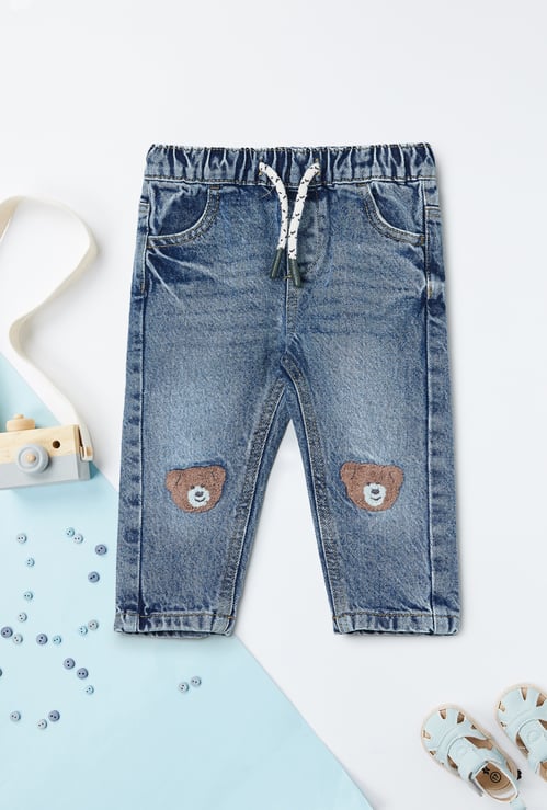 Boys Embroidered Slim Fit Jeans