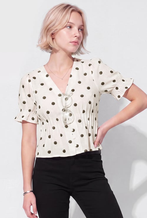 URB_N Women Polka Dots Blouse