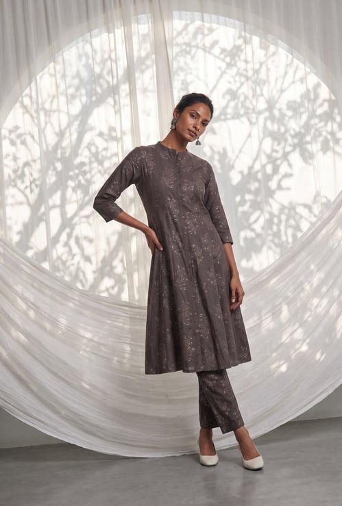 Women Printed Kalidar Kurta Set