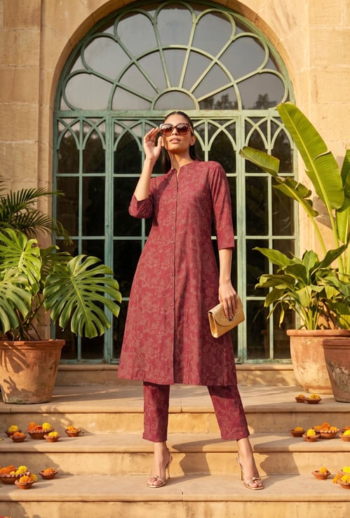 Women Printed Kalidar Kurta Set