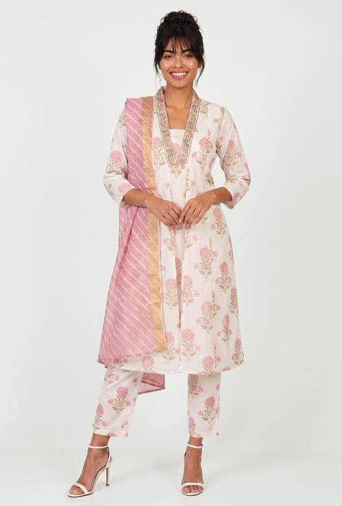 Women Floral Print Anarkali Kurta Set