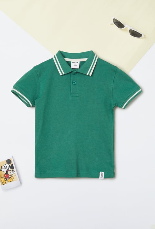 Boys Solid Polo T-shirt