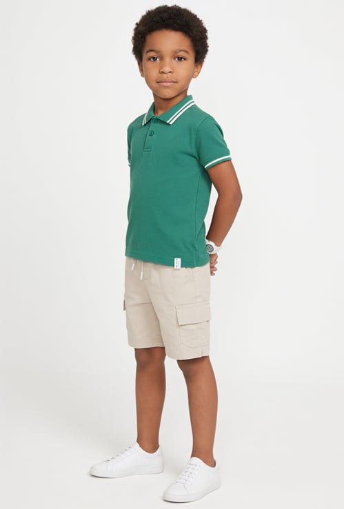 Boys Solid Polo T-shirt