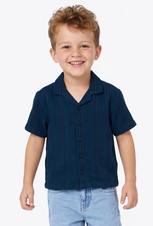 Boys Textured Resort Shirt