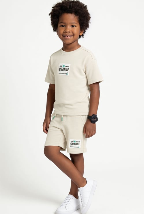 Boys Printed T-shirt with Shorts Set