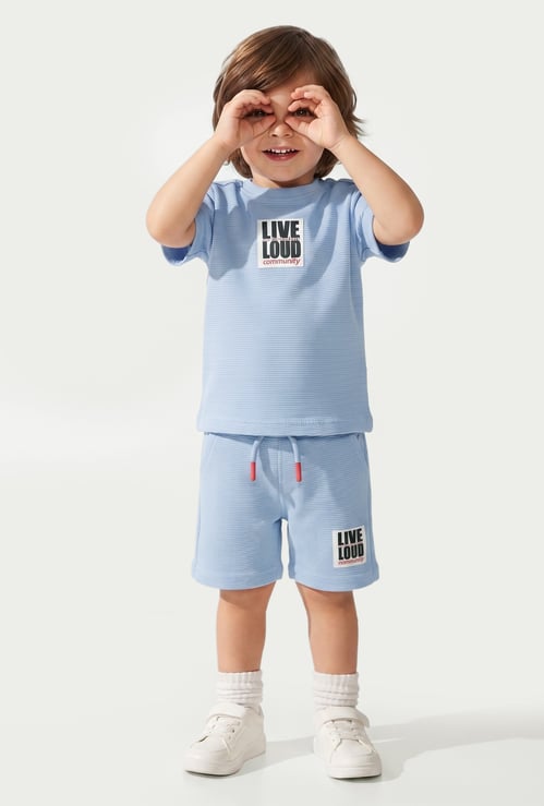 Boys Printed T-shirt with Shorts Set