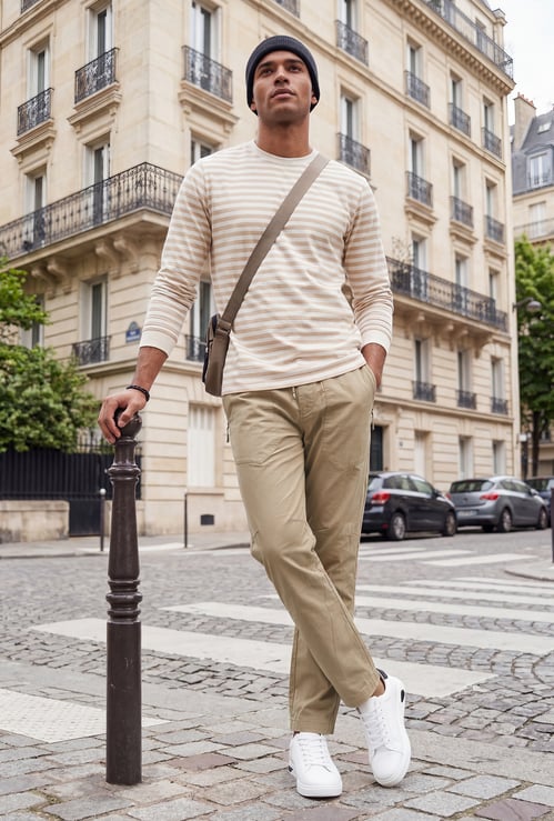 URB_N Men Solid Regular Fit Pants