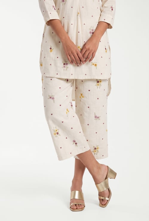 Women Floral Print Straight Pants