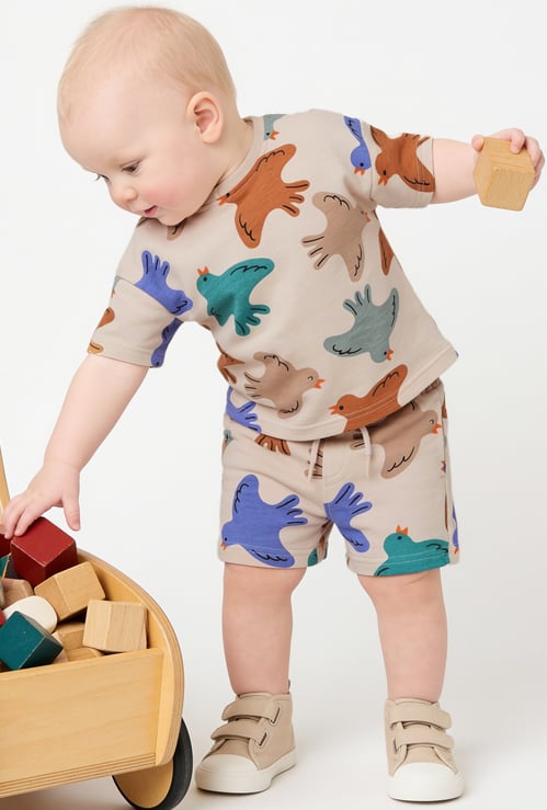 Boys Printed T-shirt and Shorts Set