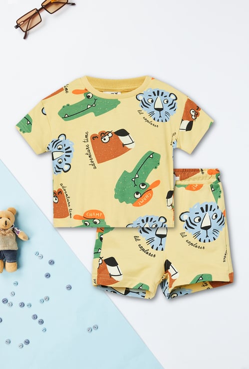 Boys Printed Shorts Set
