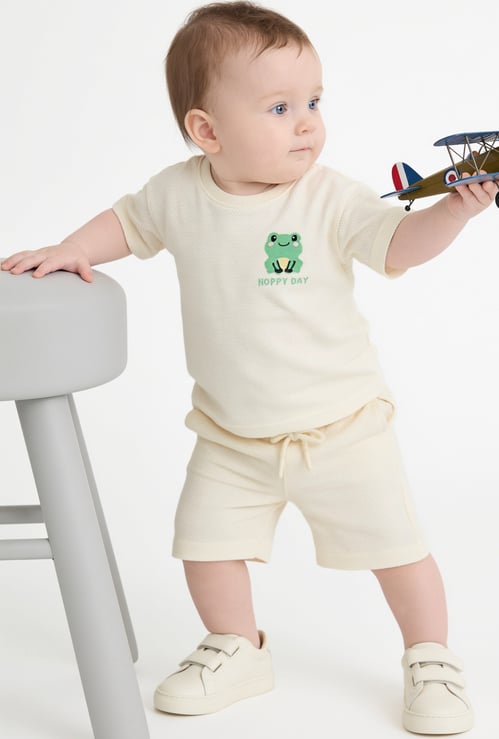 Boys Embroidered T-shirt with Shorts Set