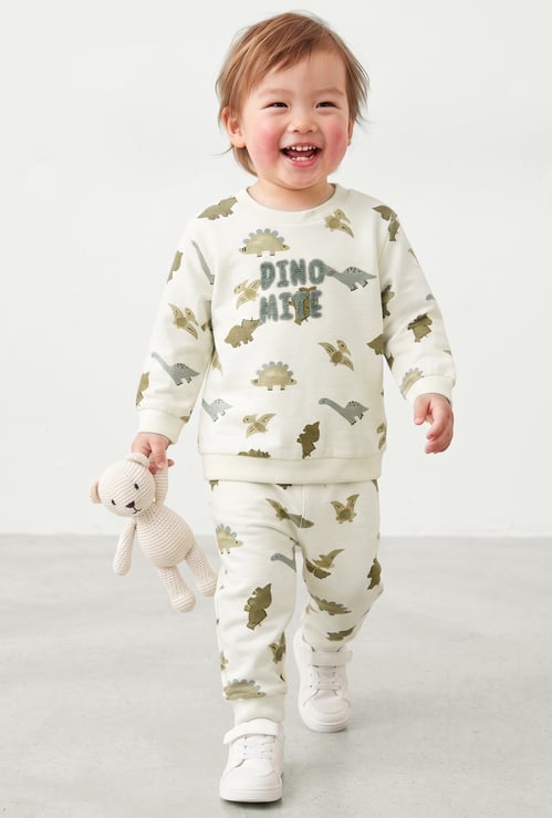 Boys Dinosaur Printed Trousers Set