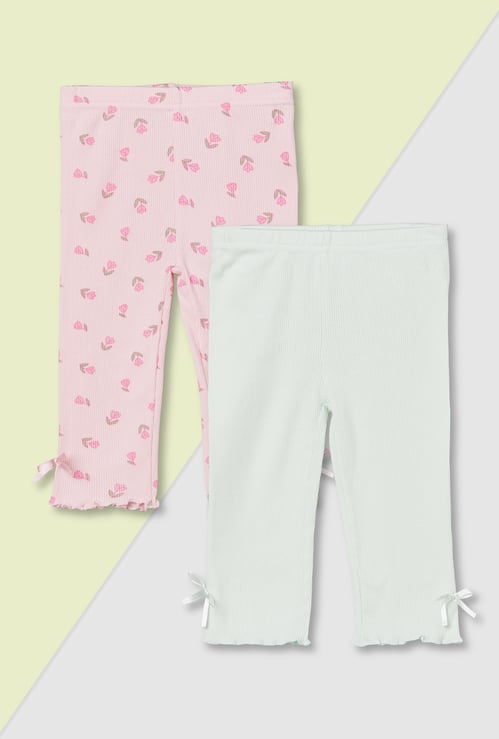 Girls Printed Leggings - Pack of 2