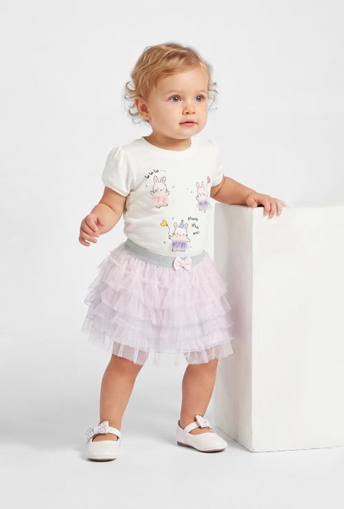 Girls Bunny Print Skirt Set