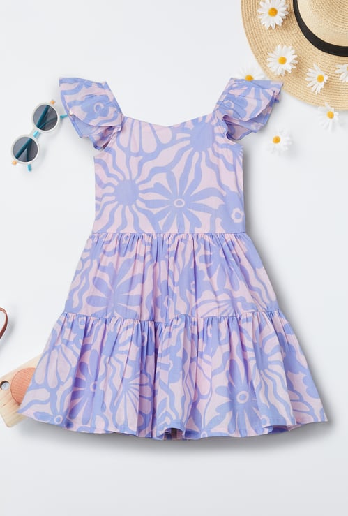 Girls Floral Print Dress