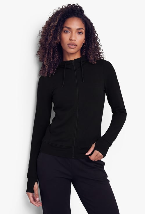 Women Solid Hooded Jacket