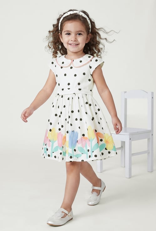 Girls Polka Dot Printed Dress
