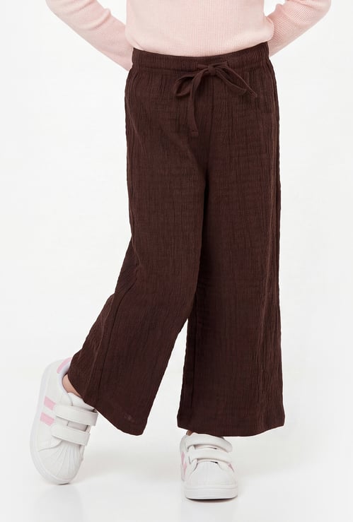 Girls Textured Wide Leg Pants