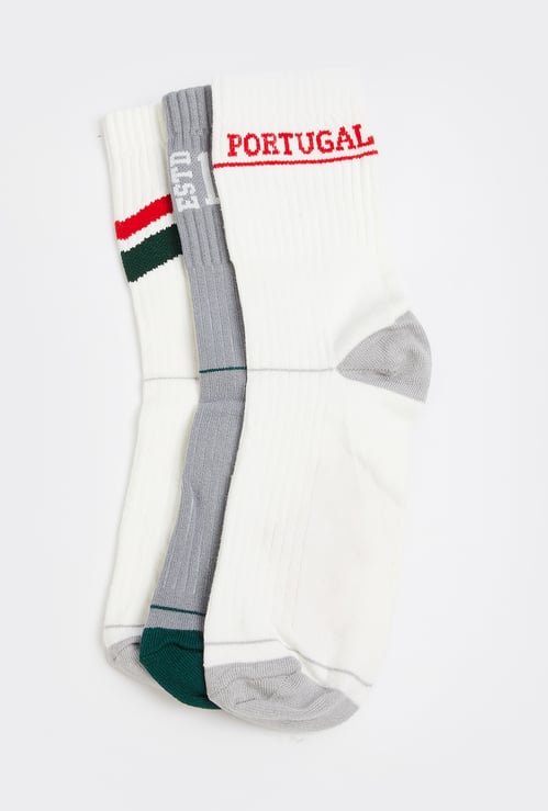 Men Assorted Crew Length Socks - Pack of 3