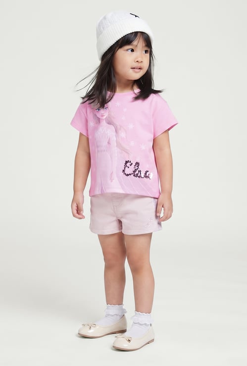 Girls Frozen Printed T-shirt