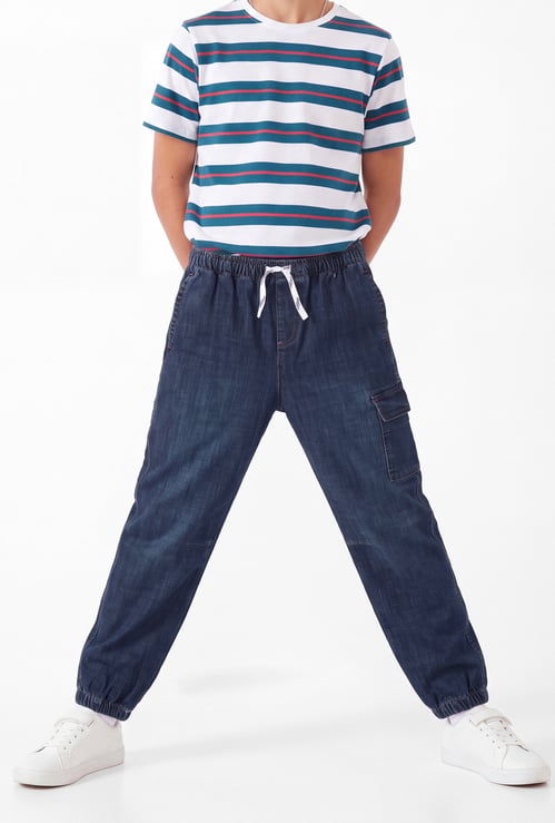 Boys Solid Cargo Joggers