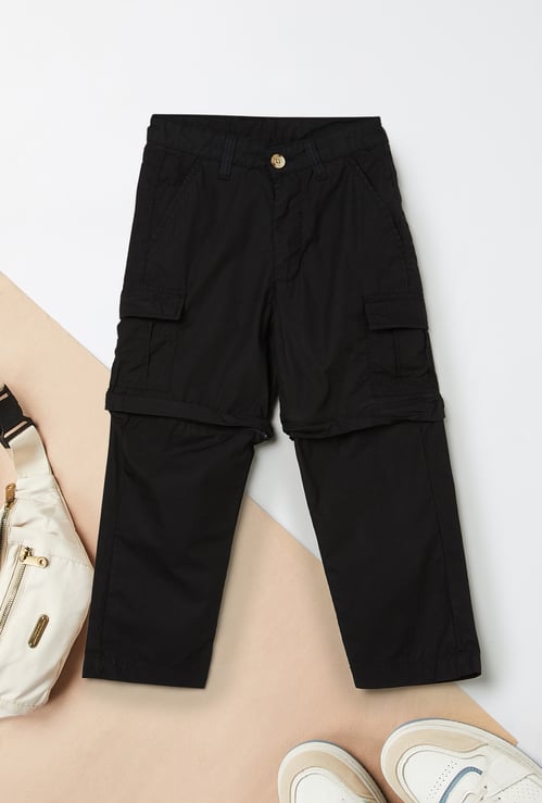 Boys Solid Convertible Trousers