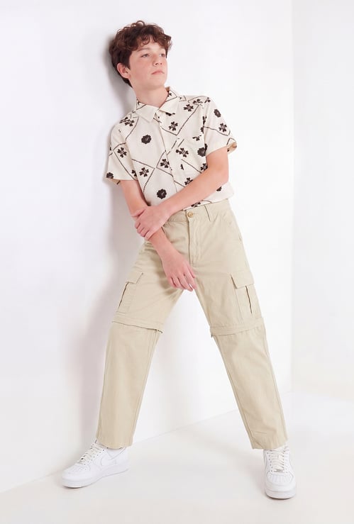 Boys Solid Cargo Pants