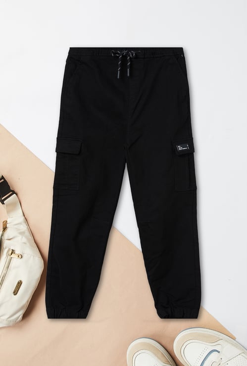 Boys Solid Cargo Joggers