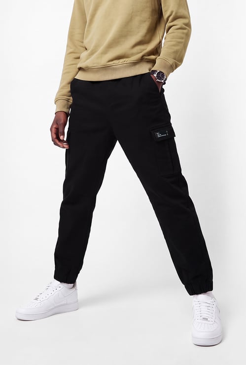 Boys Solid Cargo Joggers