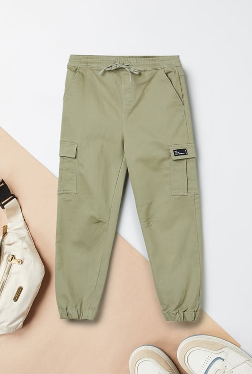 Boys Solid Cargo Joggers