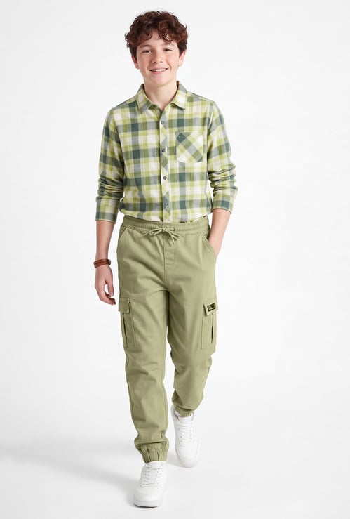 Boys Solid Cargo Joggers