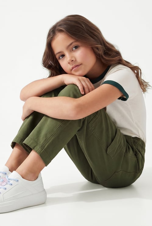 Girls Solid Trousers