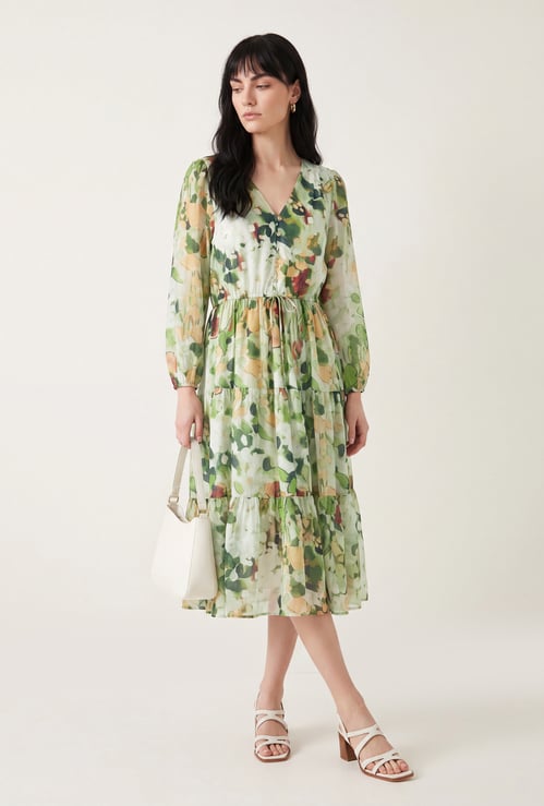 Women Printed Tiered Dress