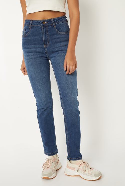 Women Solid High Rise Jeans