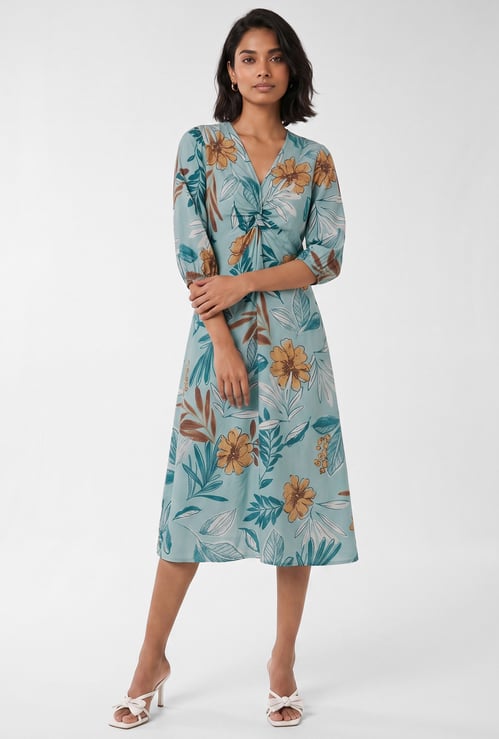 Women Floral Print Midi Dress