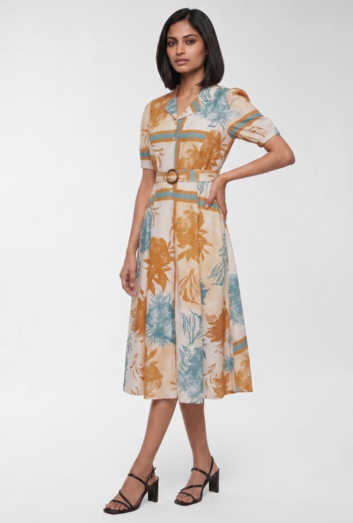Women Floral Print Midi Dress