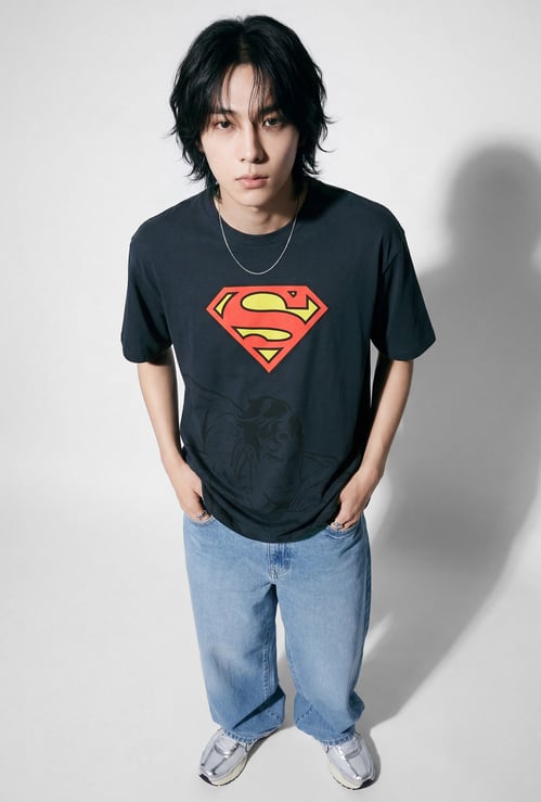 URB_N Men Oversized Superman T-shirt