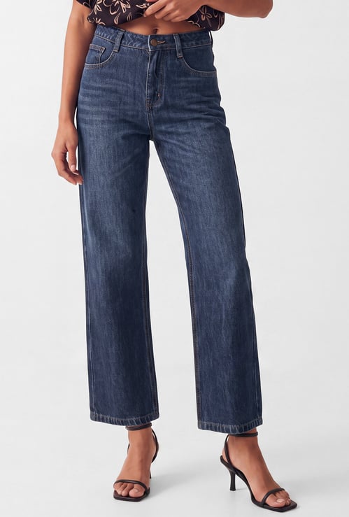 Men Wide-Leg High-Rise Jeans