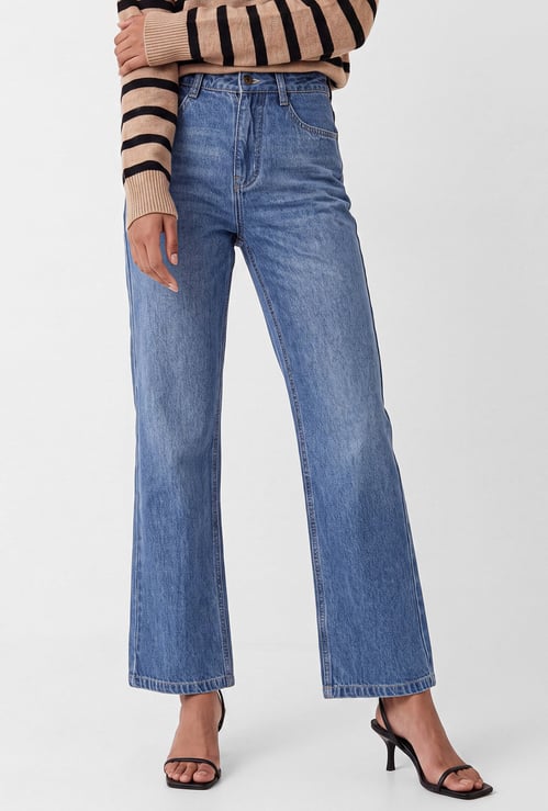 Women High Rise Washed Jeans