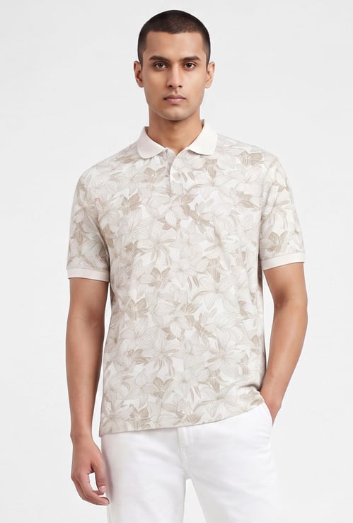 Men Floral Print Polo T-shirt
